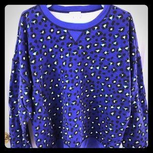Blue Cyber Cheetah Print Sweater